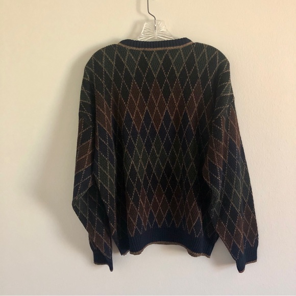 Vintage Crossings Diamond Pattern Crewneck Acrylic Sweater - Picture 3 of 7